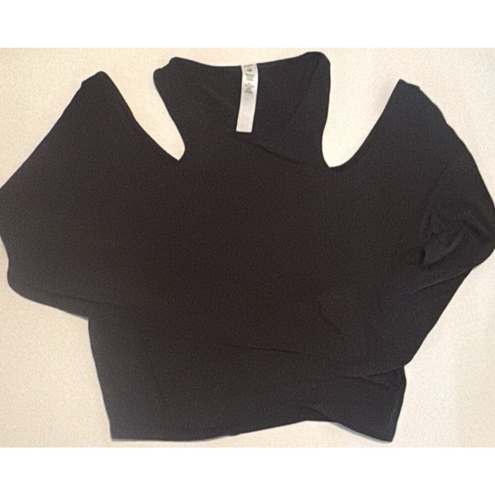 LULULEMON Shoulder Cut Out Yoga Long Sleeve Top Ribbed Cropped Brown Sz 4 Gym